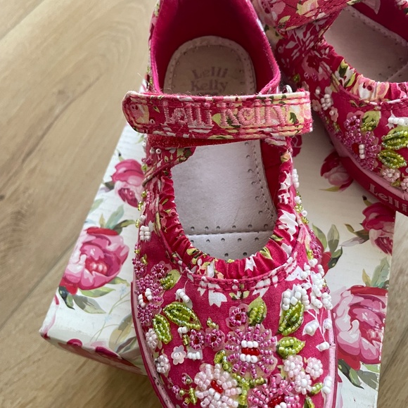 Girls Lelli Kelly Spring Mary Jane Pink/Red 4132 US 1 - Picture 3 of 4